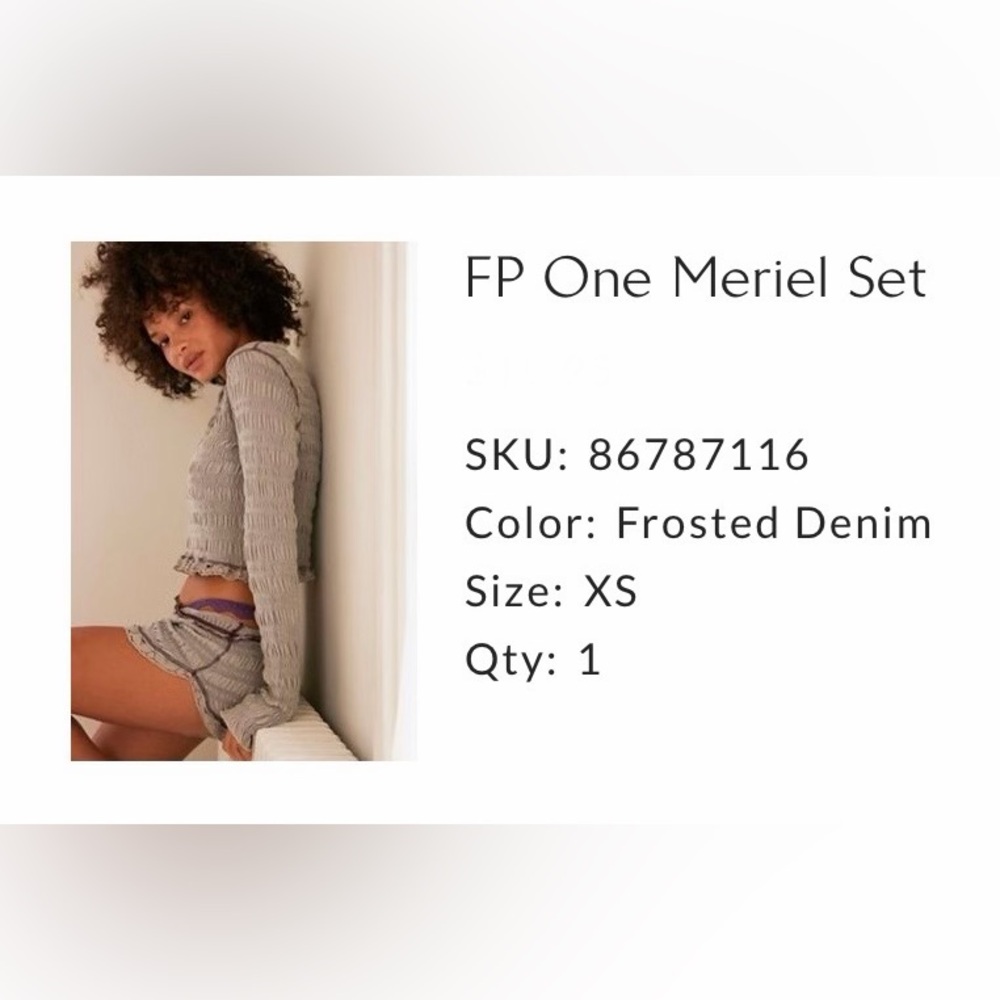 NWT FP One Meriel Set XS
